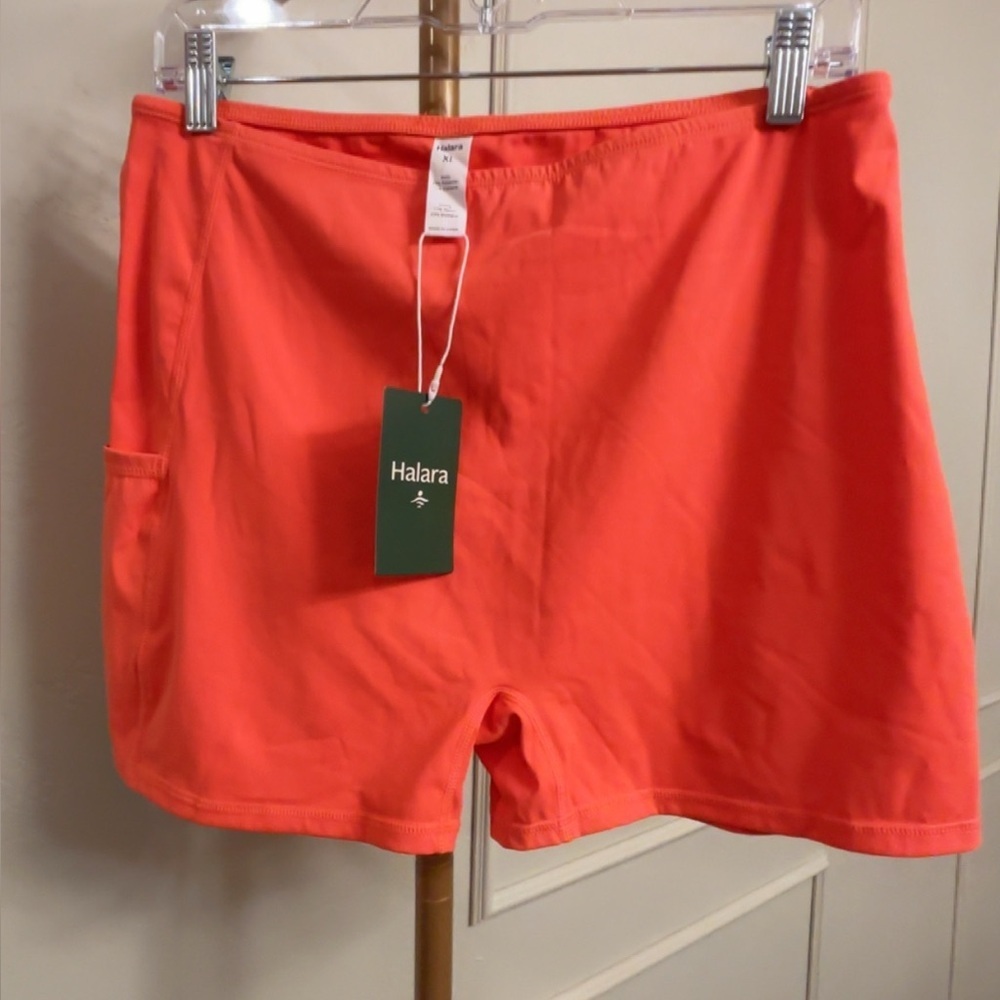 Halara Biker Shorts Hot Orange Shorts with pockets
